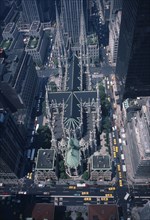 USA, New York , Manhattan, Aerial view of St Patricks Cathedral