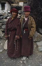 CHINA, Tibet, Terdrom Monastery, Two Buddhist nuns.