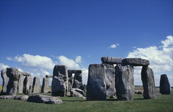 ENGLAND, Wiltshire, Stonehenge, Standing stones on Salisbury Plain