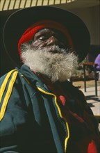 AUSTRALIA, Northern Territory, Alice Springs, "Elderly Aboriginal man from the Pitjantjatjara