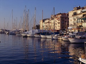 FRANCE, Provence Cote d’Azur, Alps Maritimes, Boats docked at Cannes Harbour.