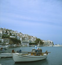 GREECE, Northern Sporades, Skopelos, Fishing boat in the harbour