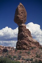 USA, Utah, Arches National Park, Balanced Rock formation