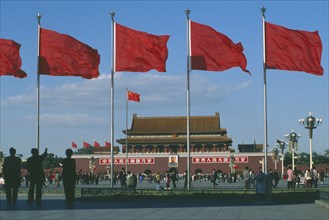 CHINA, Hebei, Beijing , Gate of Heavenly Peace entrance to the Forbidden City in Tiananmen Square