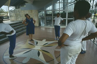 CUBA, Medical, Group of patients excercising in the Psychiatric Institute