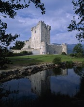 IRELAND, County Kerry, Kilarney, Ross Castle seen across lake