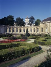 BELGIUM, Brabant, Brussels, "The Royal Palace, view of  the wing and garden."