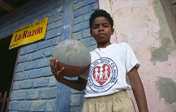 BOLIVIA, Rurrenabaque, Boy with ball