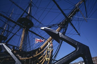ENGLAND, Hampshire, Portsmouth, Admiral Lord Nelson’s HMS Victory in Portsmouth’s Historic Dockyard