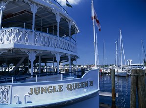 USA, Florida, Fort Lauderdale, Jungle Queen Paddle Steamer tour boat for the intecoastal waterway