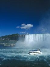CANADA, Ontario  , Niagara Falls, The Horseshoe Falls waterfall and Maid of the Mist