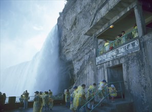 CANADA, Ontario  , Niagara Falls, The Horseshoe Falls waterfall Journey behind the Falls people in