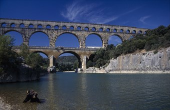 FRANCE, Languedoc Roussillon , Gard, "Roman Aquaduct, Pont du Gard"