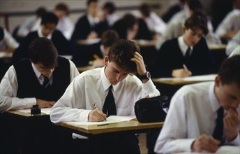 EDUCATION , Secondary, Exams, Students taking O Level Examinations. GCSE