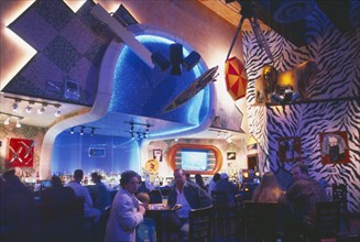 SOUTH AFRICA, Cape Town, "V&A Waterfront, interior of 'Planet Hollywood' resturant and pub."