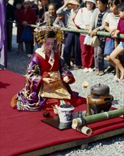 JAPAN, Traditional, Tea Ceremony, Women in court costume of top courtesan