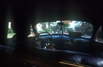 CUBA, Havana, Taxi Interior