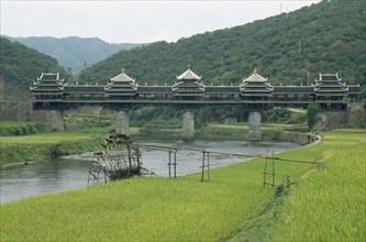 CHINA, Guangxi, Dong Wind and Rain Bridge