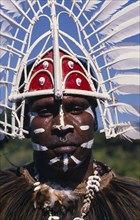 PACIFIC ISLANDS, Pacific Arts Festival , Man from Thursday Island in traditional head-dress and