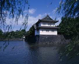 JAPAN, Honshu, Tokyo, Imperial Palace seen across water