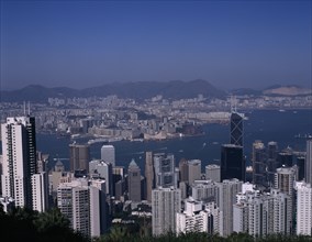 HONG KONG, Cityscapes, View over Hong Kong Harbour and skyline