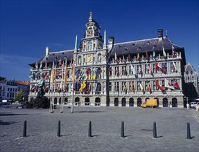 BELGIUM, Flemish Region, Antwerp, "The Town Hall and Main Square, Grote Markt "