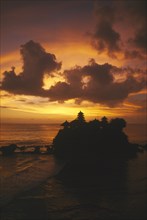 INDONESIA, Bali, Tanah Lot, The island temple at sunset