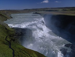 ICELAND,  , Gulfoss, Shining Waterfall