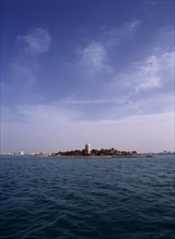 QATAR, Doha, Palm Tree Island Resort in Doha Harbour.