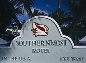 USA, Florida, Key West , Southernmost Hotel Sign
