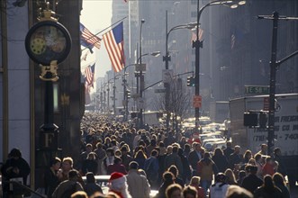 USA, New York , Manhattan, 5th Avenue crowded with Christmas shoppers