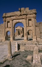 TUNISIA, Sbeitla, Roman ruins of the entrance to the Capitol Temples