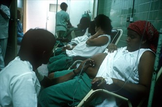 CUBA,  , Havana, Maternity hospital with pregnant woman being examined