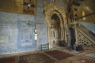 EGYPT, Cairo , Darb Al Ahmar.  Blue Mosque Interior