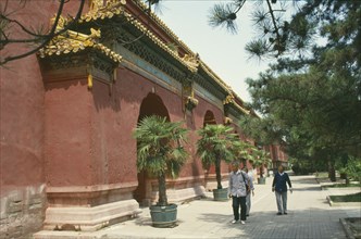 CHINA, Hebei, Beijing , Forbidden City.Courtyard and tourists.