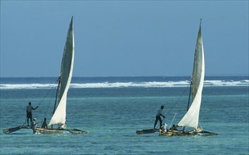 ZANZIBAR, Boats, Dhows off Zanzibar Coast