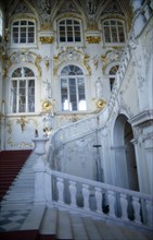 RUSSIA,  , St Petersburg, Hermitage Museum interior with section of staircase