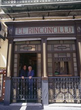 SPAIN, Andalucia, Seville, Macarena District El Rinconcillo where Tapas originated with two men