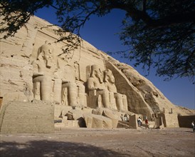 EGYPT, Nile Valley, Abu Simbel, "Temple of Ramses II dedicated to the gods Haramakis, Amon Ra and