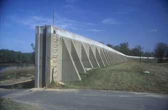 USA, Kentucky, Detail of Levee wall