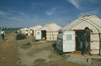 CHINA, Inner Mongolia, Yurts, Tourist hotel yurts