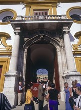 SPAIN, Andalucia, Seville, "Arenal District, The Princes Gate of the 18th Century bullring with