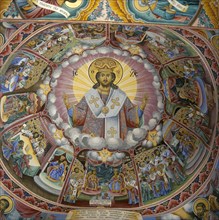 BULGARIA, Rila Monastery, Colourful religious mural of Christ