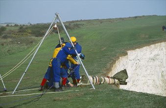 HEALTH, Emergency Services, Coastguard, Body being recovered from Beachy Head.