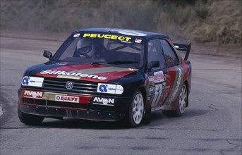 10039008 SPORT Motor Racing Rally Cross Glosso Circuit  Belgium August 1993.  Will Gollop in peugeot 309 turbo 4WD.