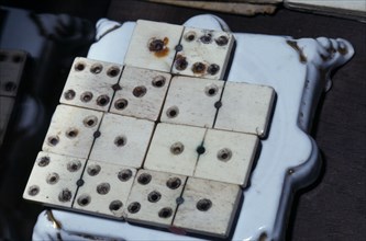 HEALTH, Disability, Blind, "Louis Braille’s own domino set. Braille Museum, Coupvray, France."