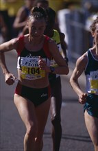 10037046 SPORT  Athletics Marathon Liz McColgan who came first in the womens London Marathon 1996.