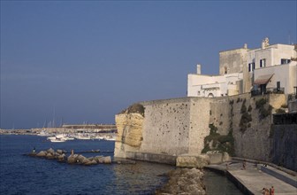ITALY, Puglia, Lecce Provnce, "Otranto, harbour and town walls."