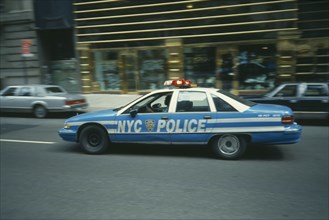 USA, New York, Manhattan, Police car on Park Avenue.