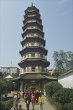 CHINA, Guangdong Province, Guangzhou, Octagonal Flower Pagoda within the compound of the Temple of